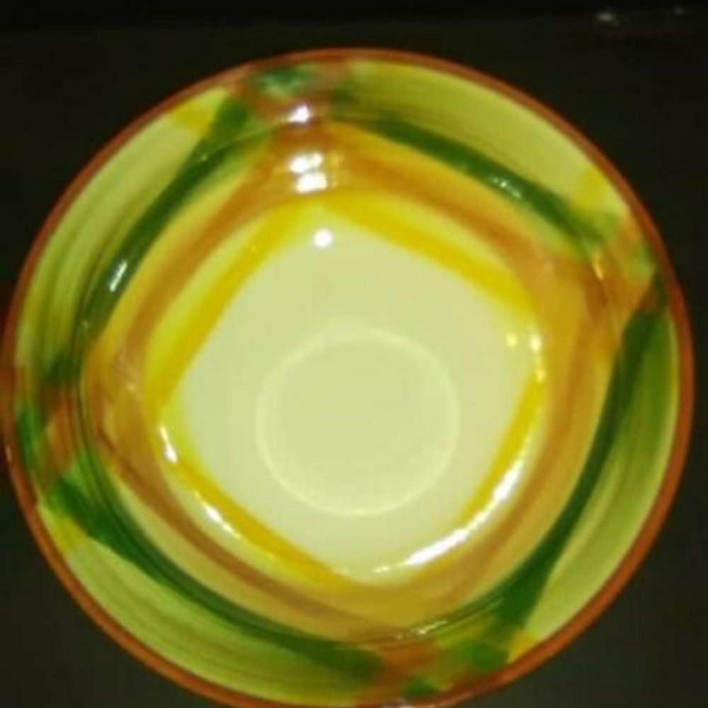 Vintage Vernonware Homespun Hand Painted 9" Bowl